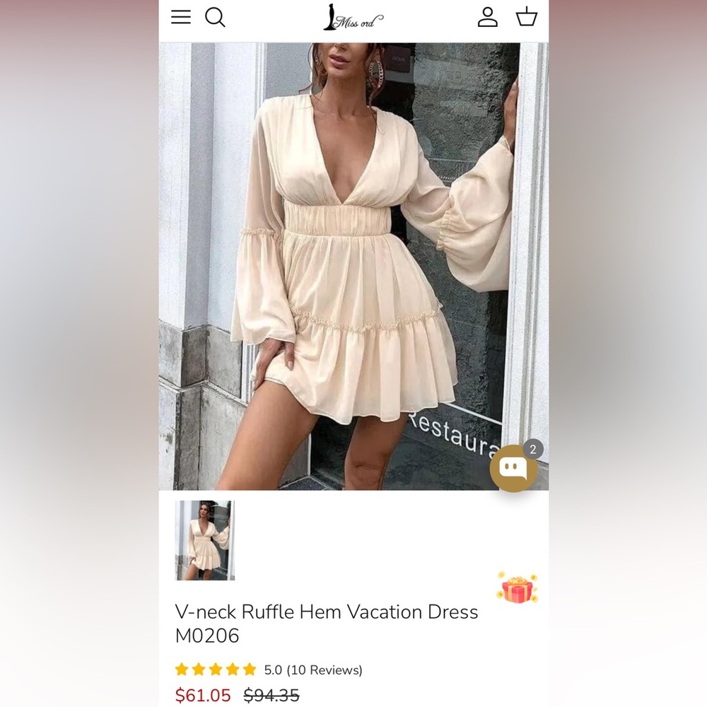 Missord Cream Ruffle Dress 🤍 - Picture 3 of 3